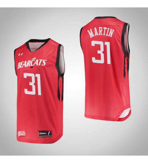 Cincinnati Bearcats 31 Sam Martin College Basketball Jersey Red retro stitched fan jersey RTJ6006 image 1