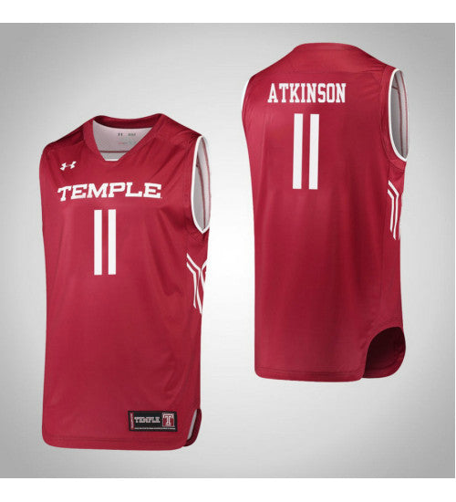 Temple Owls 11 Shannen Atkinson College Basketball Jersey Red retro stitched fan jersey RTJ7931 image 1