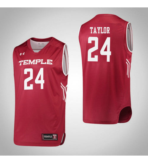 Temple Owls 24 Shantay Taylor College Basketball Jersey Red retro stitched fan jersey RTJ2155 image 1