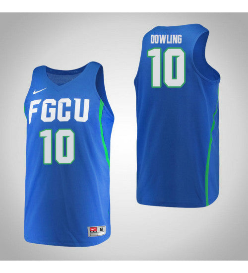Florida Gulf Coast Eagles 10 Sheahen Dowling College Basketball Jersey Blue retro stitched fan jersey RTJ5435 image 1
