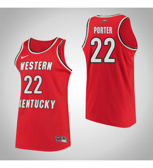 Western Kentucky 22 Sherry Porter Performance College Basketball Jersey Red retro stitched fan jersey RTJ6874 image 1