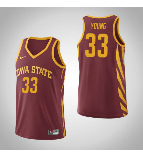 Iowa State Cyclones 33 Solomon Young College Basketball Jersey Cardinal retro stitched fan jersey RTJ10808 image 1