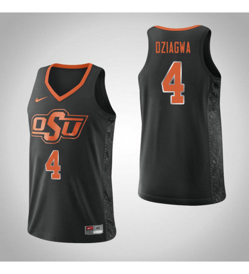 Oklahoma St Cowboys 4 Thomas Dziagwa College Basketball Jersey Black retro stitched fan jersey RTJ8488 image 1