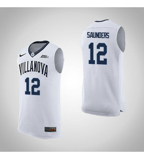 Villanova Wildcats 12 Tim Saunders Road College Basketball Jersey White retro stitched fan jersey RTJ1489 image 1