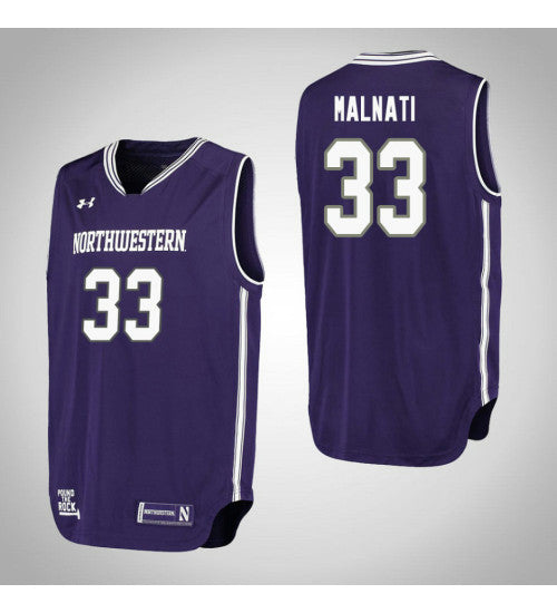 Northwestern Wildcats 33 Tino Malnati Performance College Basketball Jersey Purple retro stitched fan jersey RTJ2998
