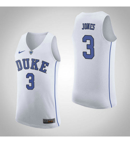 Duke Blue Devils 3 Tre Jones Road College Basketball Jersey White retro stitched fan jersey RTJ11524 image 1