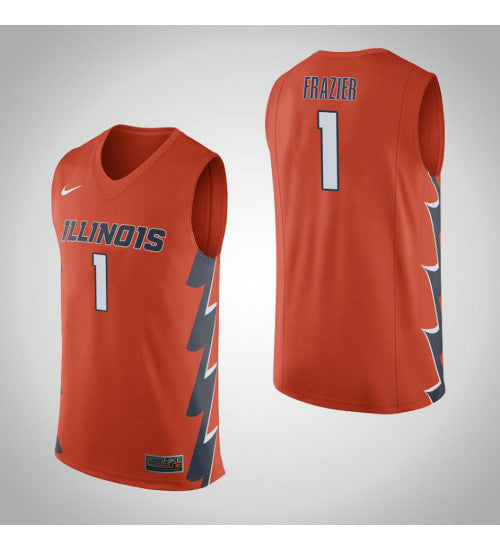 Illinois Fighting Illini 1 Trent Frazier College Basketball Jersey Orange retro stitched fan jersey RTJ5150 image 1