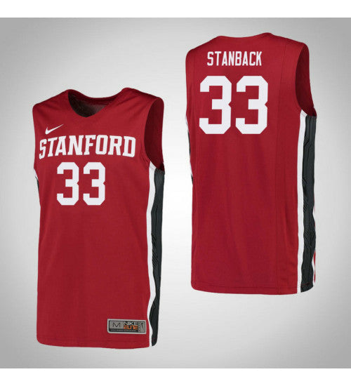Stanford Cardinal 33 Trevor Stanback College Basketball Jersey Red retro stitched fan jersey RTJ2279 image 1