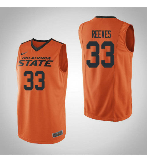 Oklahoma St Cowboys 33 Trey Reeves College Basketball Jersey Orange retro stitched fan jersey RTJ2698 image 1
