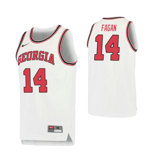 Georgia Bulldogs 14 Tye Fagan Retro Performance College Basketball Jersey White retro stitched fan jersey RTJ5324