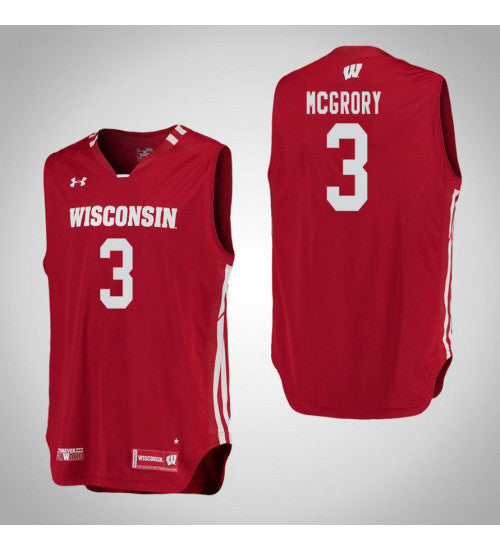 Wisconsin Badgers 3 Walt Mcgrory College Basketball Jersey Red retro stitched fan jersey RTJ1039 image 1
