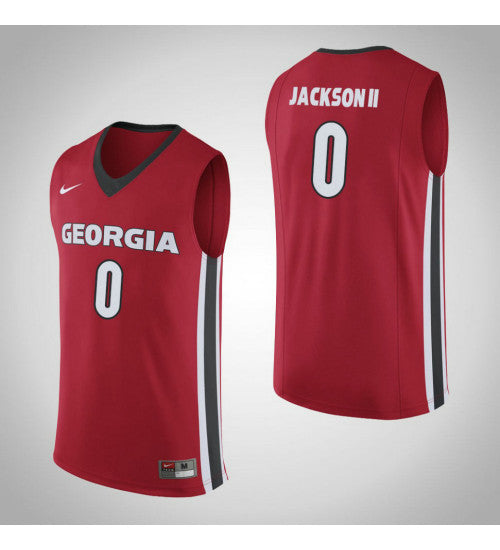 Georgia Bulldogs 0 William Jackson Ii College Basketball Jersey Red retro stitched fan jersey RTJ5334 image 1