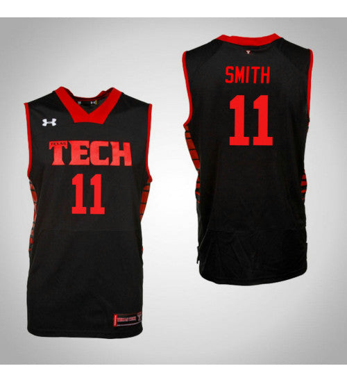 Texas Tech Red Raiders 11 Zach Smith College Basketball Jersey Black retro stitched fan jersey RTJ1941 image 1