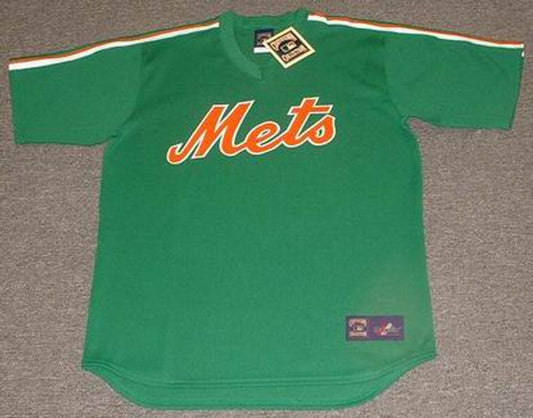 NYM NYM 1980s St. Pattys Day Cooperstown Throwback Baseball Stitched Jersey, Vintage Baseball Jersey, Retro Sewn Jersey