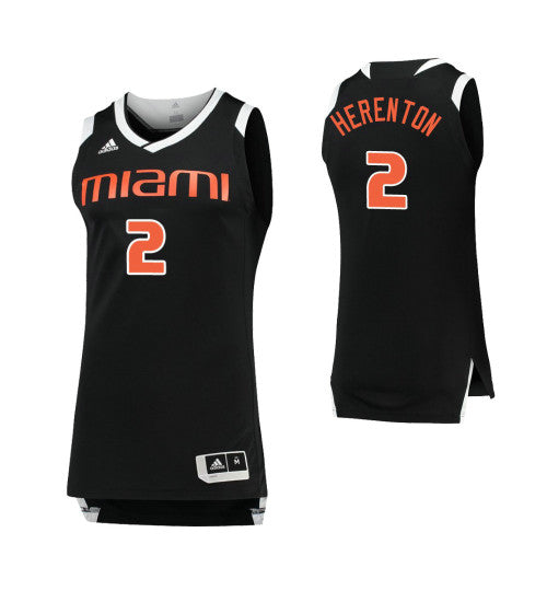 Miami Hurricanes 2 Willie Herenton Black White College Basketball Jersey retro stitched fan jersey RTJ4036 image 1