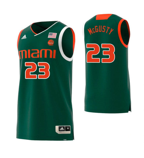 Miami Hurricanes 23 Kameron Mcgusty College Basketball Jersey Green retro stitched fan jersey RTJ4020 image 1