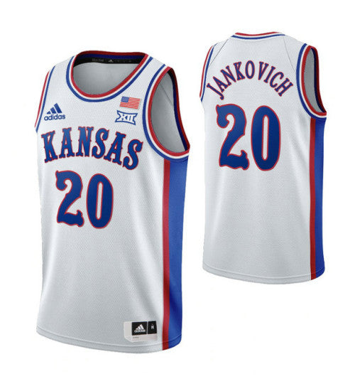 Kansas Jayhawks 20 Michael Jankovich 1990S Throwback College Basketball Jersey White retro stitched fan jersey RTJ4648