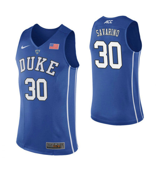 Duke Blue Devils Michael Savarino Royal College Basketball Jersey retro stitched fan jersey RTJ11421 image 1