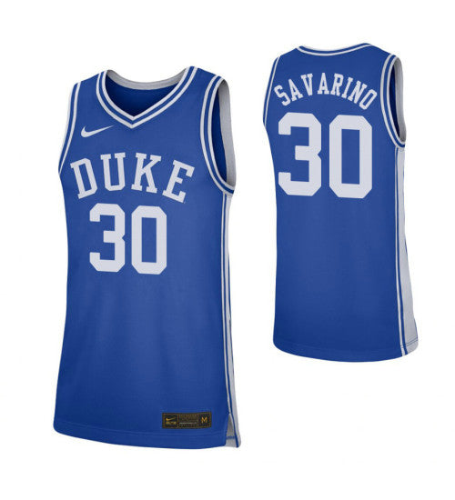 Duke Blue Devils 30 Michael Savarino Royal College Basketball Jersey 7022 retro stitched fan jersey RTJ5627 image 1