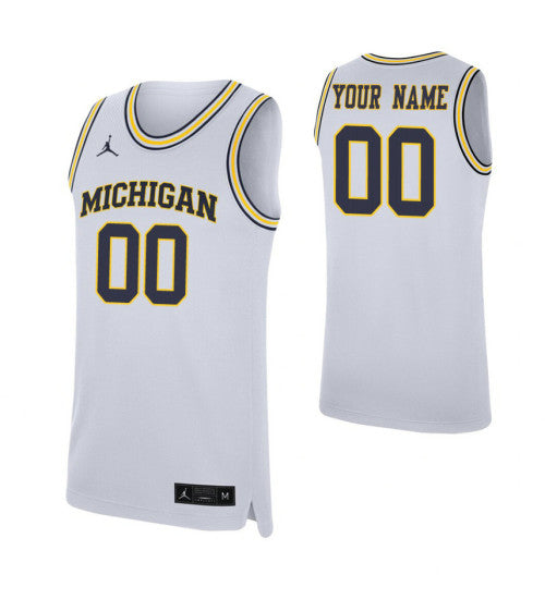 Michigan Wolverines Custom Jersey White retro stitched fan jersey RTJ9338 image 1
