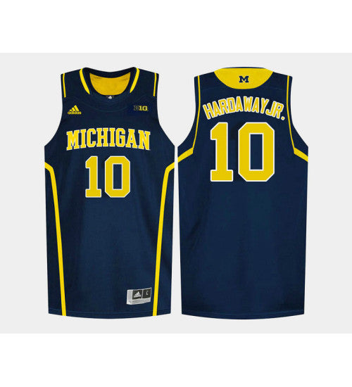 Michigan Wolverines 10 Tim Hardroad Jr Navy Road College Basketball Jersey retro stitched fan jersey RTJ3735 image 1