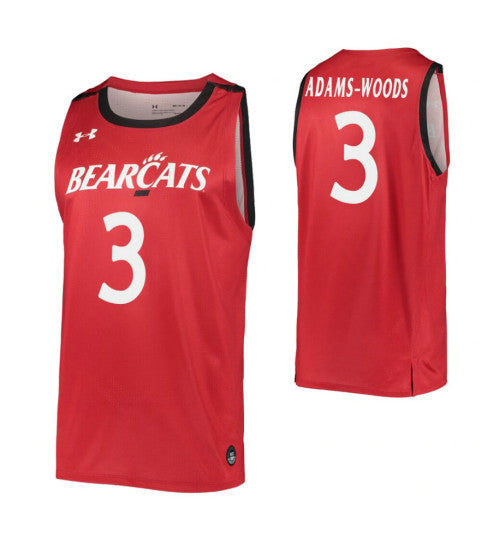 Cincinnati Bearcats 3 Mika Adams Woods Red College Basketball Jersey retro stitched fan jersey RTJ11905 image 1