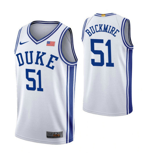 Duke Blue Devils Mike Buckmire White College Basketball Jersey retro stitched fan jersey RTJ5536 image 1