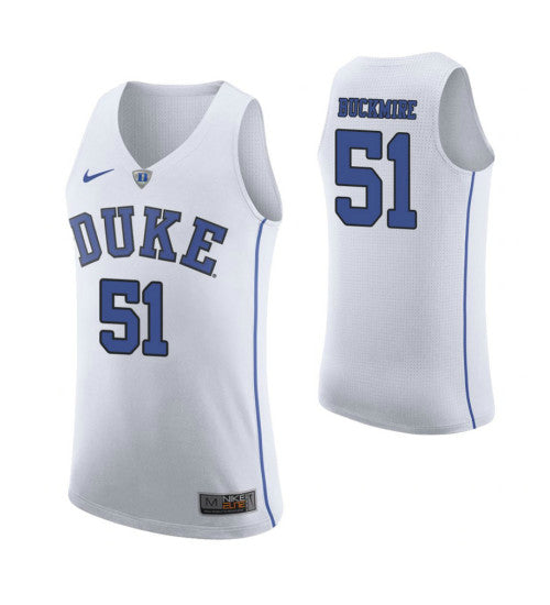 Duke Blue Devils 51 Mike Buckmire College Basketball Jersey White retro stitched fan jersey RTJ11462 image 1