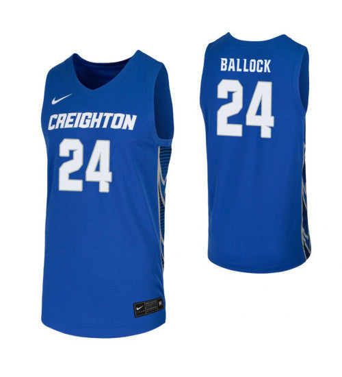 Mitch Ballock College Basketball Jersey Royal Creighton Bluejays retro stitched fan jersey RTJ3419 image 1