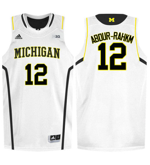 Michigan Wolverines 12 Muhammad Ali Abdur Rahkman College Basketball Jersey White 8931 retro stitched fan jersey