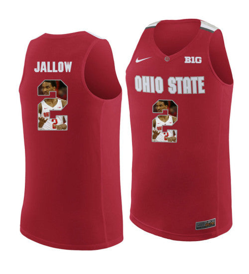 Ohio State Buckeyes 2 Musa Jallow College Basketball Jersey Red 3995 retro stitched fan jersey RTJ8654 image 1