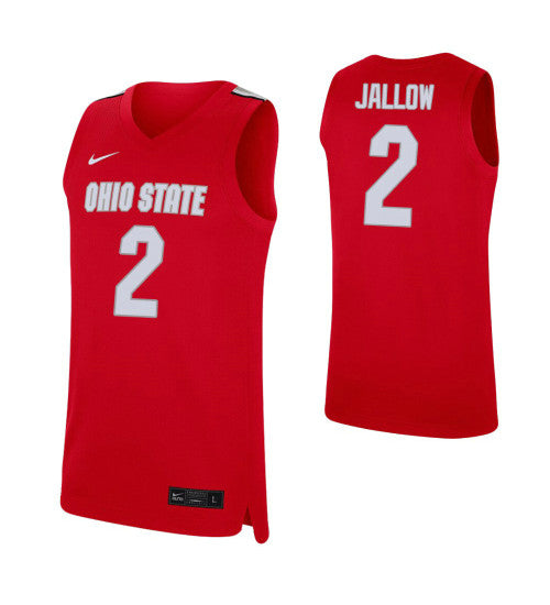 Musa Jallow College Basketball Jersey Scarlet Ohio State Buckeyes retro stitched fan jersey RTJ9172 image 1