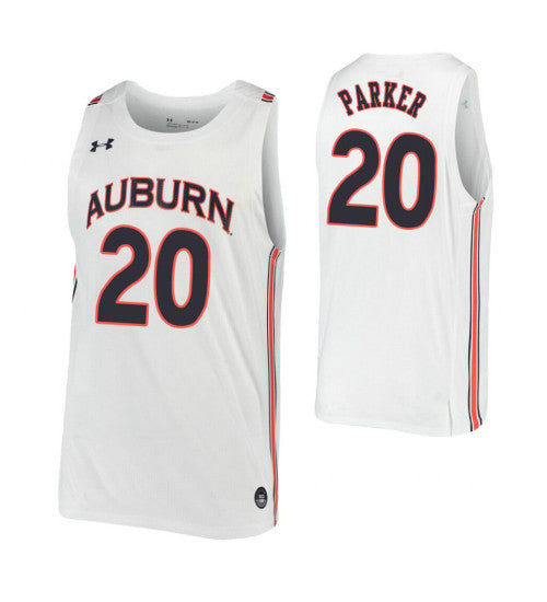 Auburn Tigers 20 Myles Parker White College Basketball Jersey retro stitched fan jersey RTJ6307 image 1