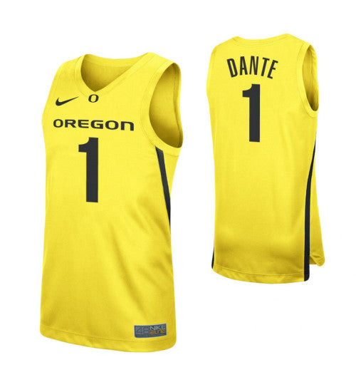 Nfaly Dante College Basketball Jersey Yellow Oregon Ducks retro stitched fan jersey RTJ9168 image 1