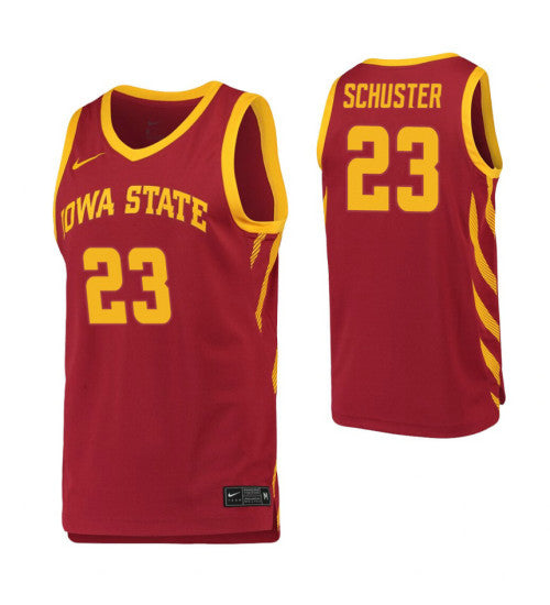 Nate Schuster College Basketball Jersey Crimson Iowa State Cyclones retro stitched fan jersey RTJ9160 image 1