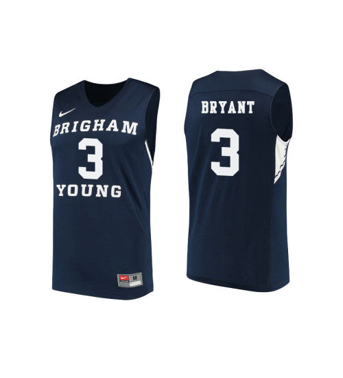 BYU Cougars 3 Elijah Bryant College Basketball Jersey Navy retro stitched fan jersey RTJ12064 image 1