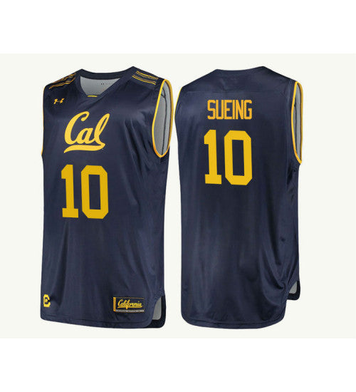 California Golden Bears 10 Justice Sueing College Basketball Jersey Navy 615 retro stitched fan jersey RTJ12034 image 1