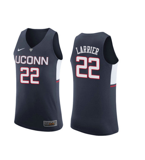 UConn Huskies 22 Terry Larrier College Basketball Jersey Navy retro stitched fan jersey RTJ7519 image 1
