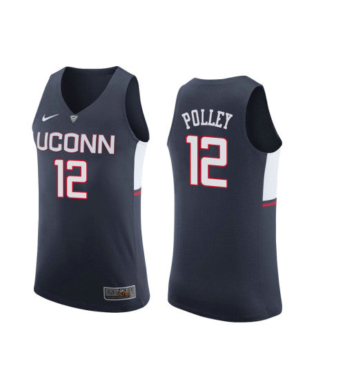 UConn Huskies 12 Tyler Polley College Basketball Jersey Navy retro stitched fan jersey RTJ7528 image 1