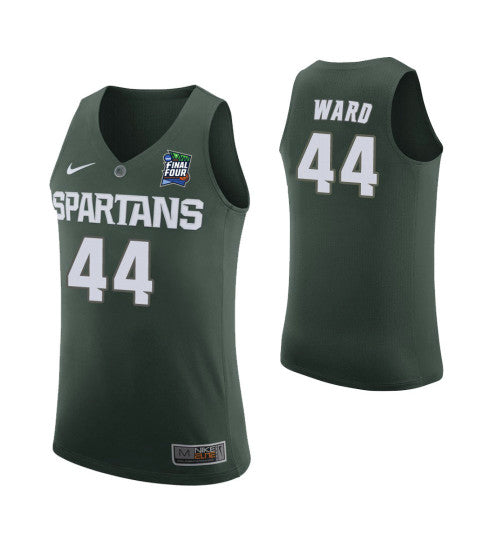 Michigan State Spartans 44 Nick Ward Green College Basketball Jersey 3012 retro stitched fan jersey RTJ9637 image 1