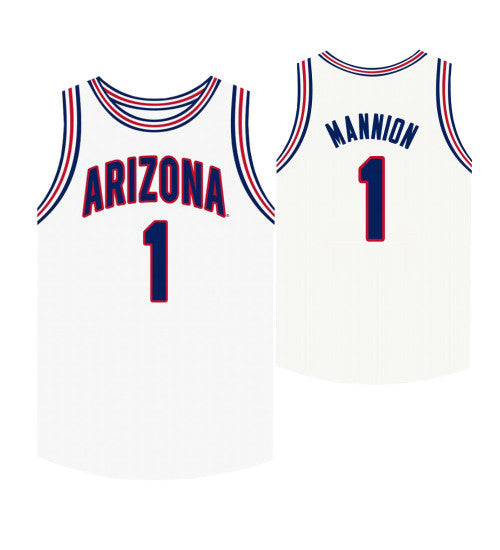 Arizona Wildcats 1 Nico Mannion White College Basketball Jersey retro stitched fan jersey RTJ6545 image 1