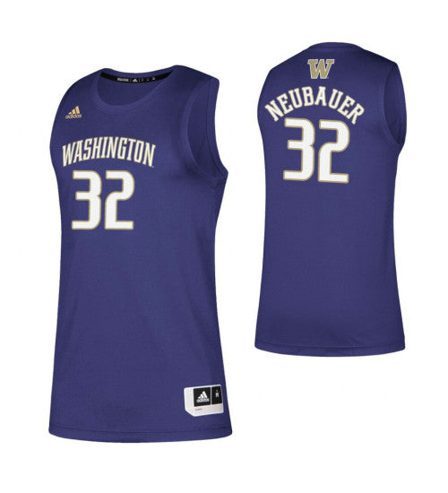 Washington Huskies 32 Noah Neubauer College Basketball Jersey Purple retro stitched fan jersey RTJ7007 image 1