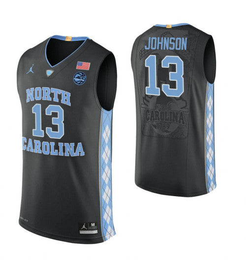 Cameron Johnson North Carolina Tar Heels Black College Basketball Jersey retro stitched fan jersey RTJ11959 image 1