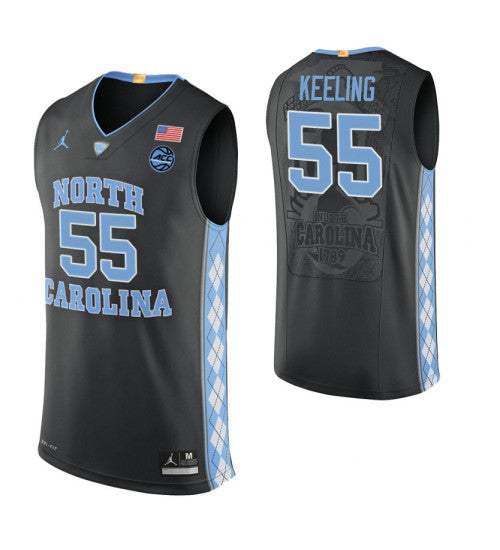 North Carolina Tar Heels 55 Christian Keeling Black College Basketball Jersey 3768 retro stitched fan jersey RTJ8881