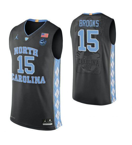 North Carolina Tar Heels 15 Garrison Brooks Black College Basketball Jersey 3635 retro stitched fan jersey RTJ9014
