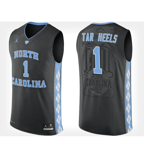 North Carolina Tar Heels No 1 Black Alternate College Basketball Jersey retro stitched fan jersey RTJ3034 image 1