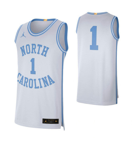 North Carolina Tar Heels 1 Retro Limited College Basketball Jersey White retro stitched fan jersey RTJ9050 image 1