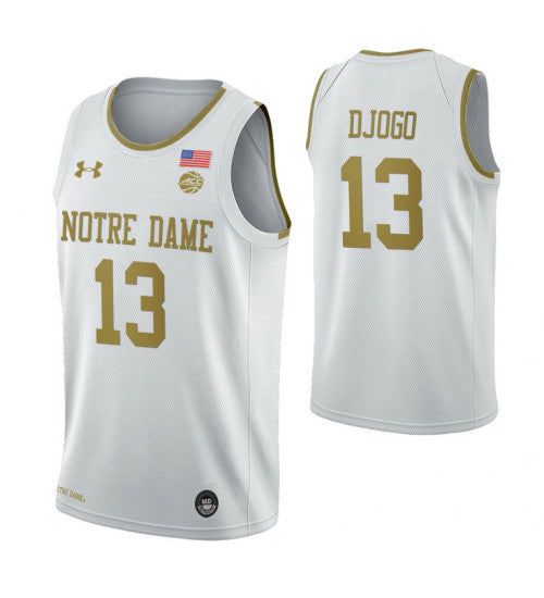 Nikola Djogo Notre Dame Fighting Irish White College Basketball Jersey retro stitched fan jersey RTJ3268 image 1
