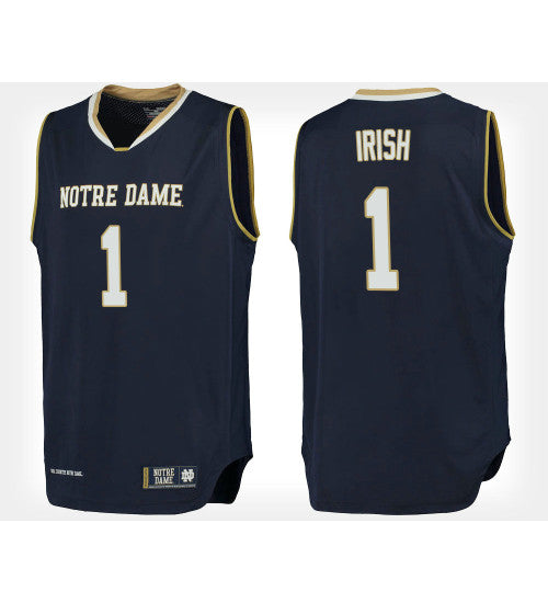 Notre Dame Fighting Irish 1 Navy College Basketball Jersey retro stitched fan jersey RTJ2982 image 1