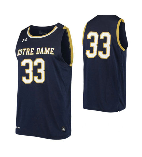 Notre Dame Fighting Irish 33 College Basketball Jersey Navy retro stitched fan jersey RTJ2934 image 1